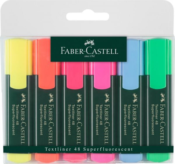 Faber-Castell Textliner 48 Superfluorescent, Wallet Of 6Textliner 48 Superfluorescent, Wallet Of 6