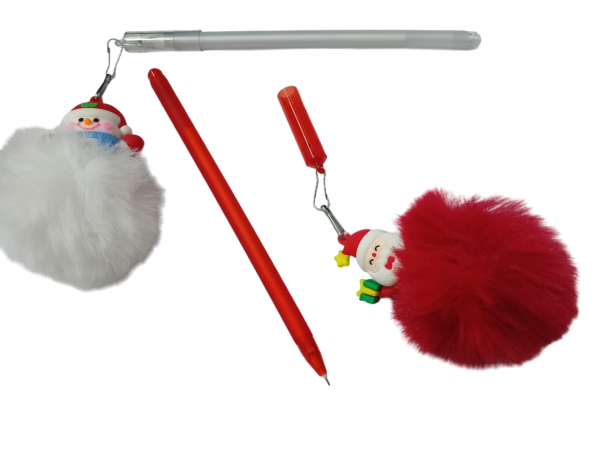 Yiwu Ballpoint Pen With Fur Silicone Medal Blue No. Qq-2630