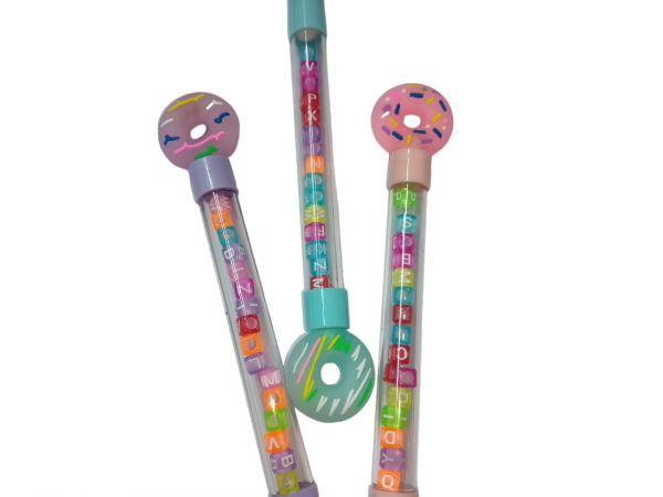 Yiwu Ballpoint Pen With Transparent Body With Beads Blue Qq-3119