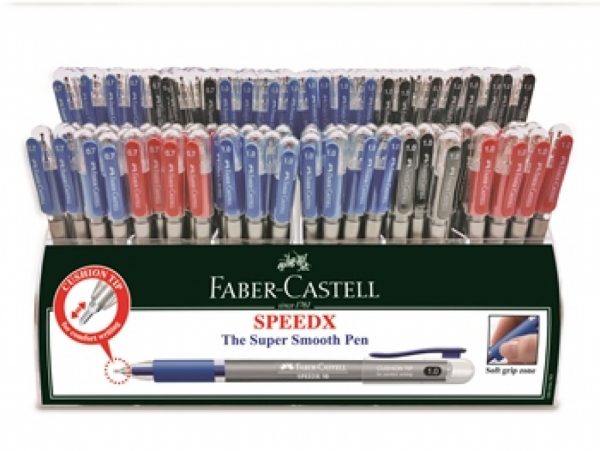 Faber-Castell Display Speed X 7,0/1,0 Mm Ballpoint Pen  Blue/Black/Red   /144