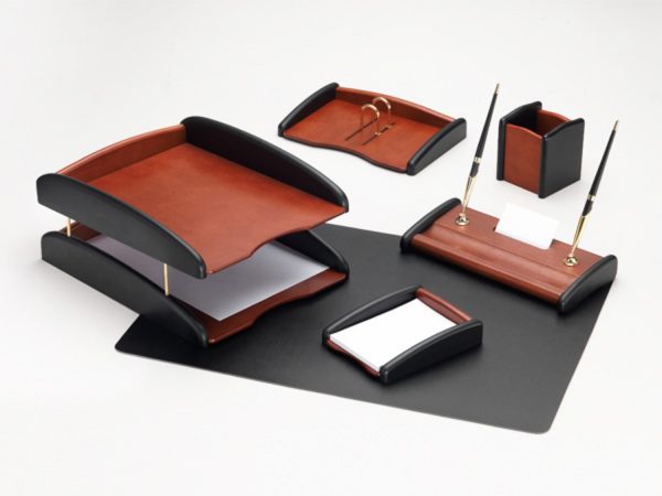 Good Sunrise 6/Piece Desk Set Double Tray Color  Natural Wood S/M3A