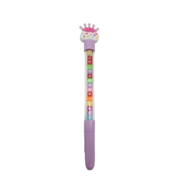 Yiwu Ballpoint Pen With Transparent Body With Beads Blue Qq-3109