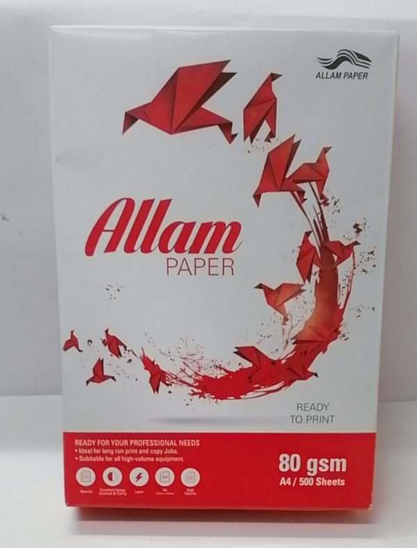 Allam A4 Copy Paper (80G, Pack Of 500 Sheets)