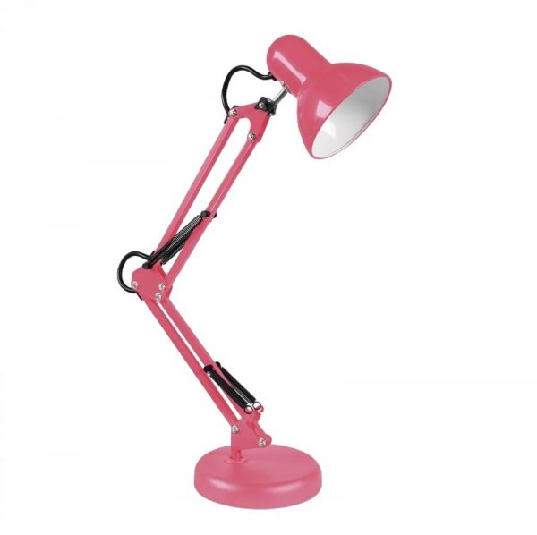 Metal Desk Lamp With Movable Base + Pink Table Holder, No. Lh1-16