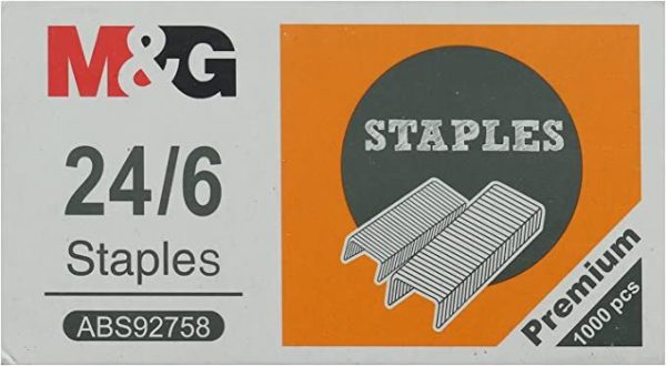 M&G Stapler Pin Box, White, 6/24mm, No. ABS92758