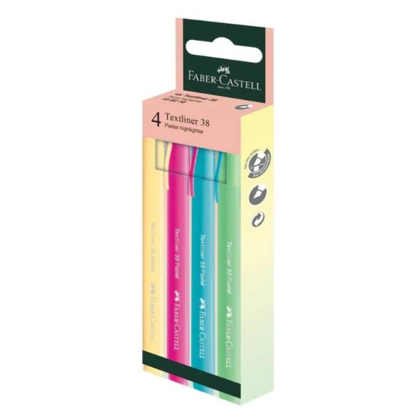 Faber-Castell 38/4 Highlighter Marker Set Carton Box No. 158216