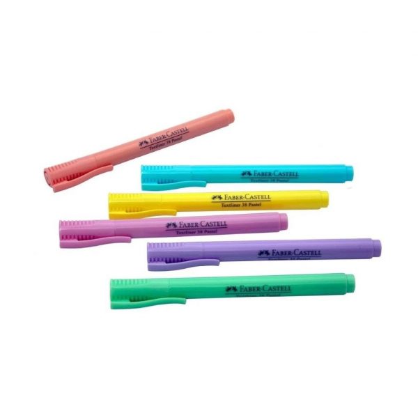 Faber-Castell Textliner 38 Highlighter Pen - Pack Of 6, Multi Color No. 157776